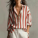 Striped Long Sleeve Button Down Shirt | Classic Relaxed Fit 2