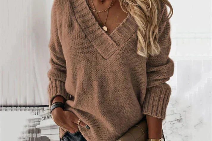 Women's Merino Wool V-Neck Pullover | Lightweight Breathable Knit Sweater