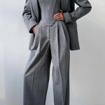 Suit | Herringbone Three-Piece Set | Elegant Structured Design for Professional Attire 0