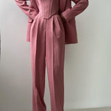 Suit | Herringbone Three-Piece Set | Elegant Structured Design for Professional Attire 1