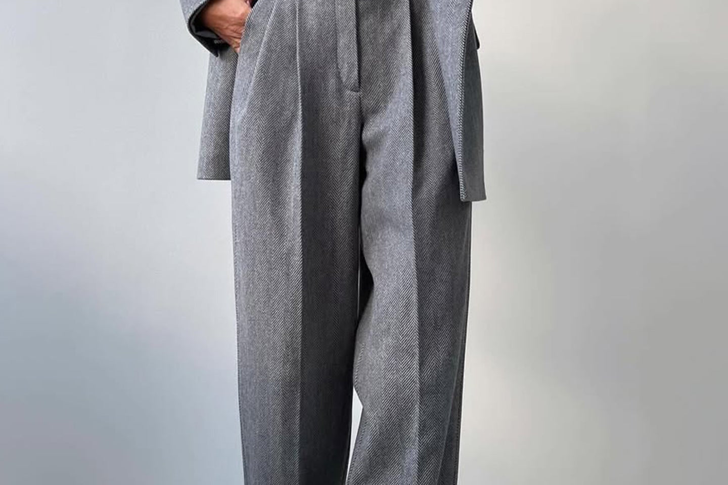 Suit | Herringbone Three-Piece Set | Elegant Structured Design for Professional Attire 6