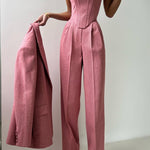 Suit | Herringbone Three-Piece Set | Elegant Structured Design for Professional Attire 8