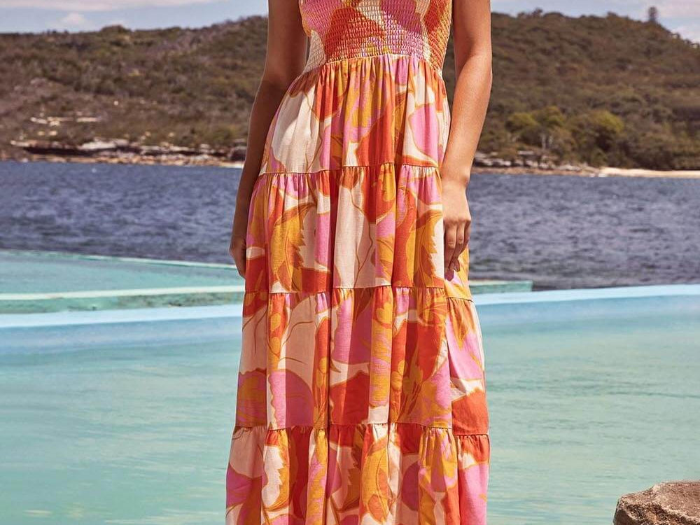 Sundress | Vibrant Halter-Neck Midi Summer Dress | Stylish Comfortable 1