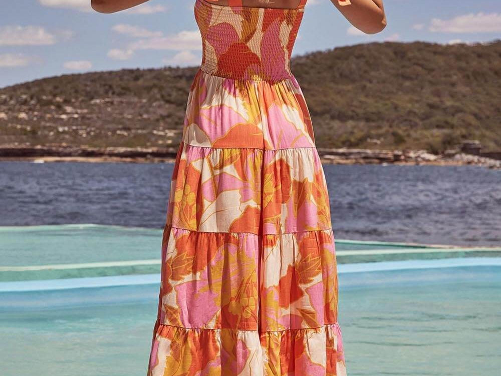 Sundress | Vibrant Halter-Neck Midi Summer Dress | Stylish Comfortable 4