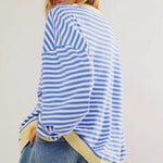 Sweatshirt | Oversized Striped Contrast-Trim Casual Top | Bold Comfortable 3