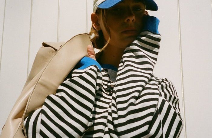 Sweatshirt | Oversized Striped Contrast-Trim Casual Top | Bold Comfortable 9