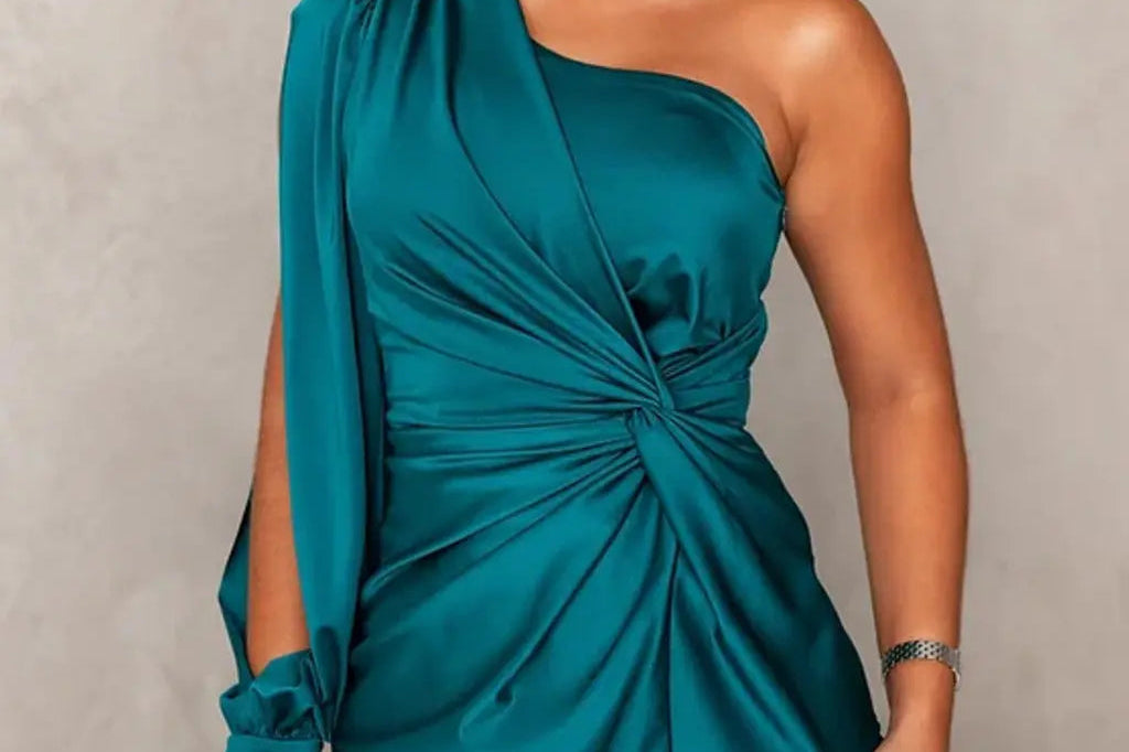 One-Shoulder Draped Maxi Dress