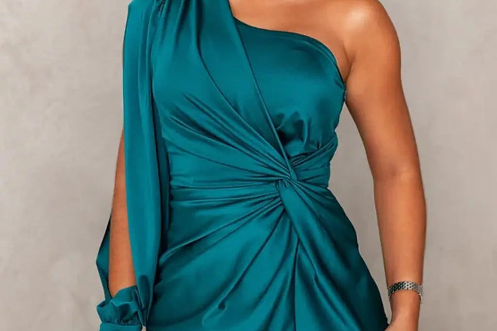 One-Shoulder Draped Maxi Dress