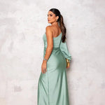 One-Shoulder Draped Maxi Dress back
