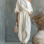 Thessaly | Women's Two Piece Set with Off Shoulder Design | Effortless Style for Warm Days 0