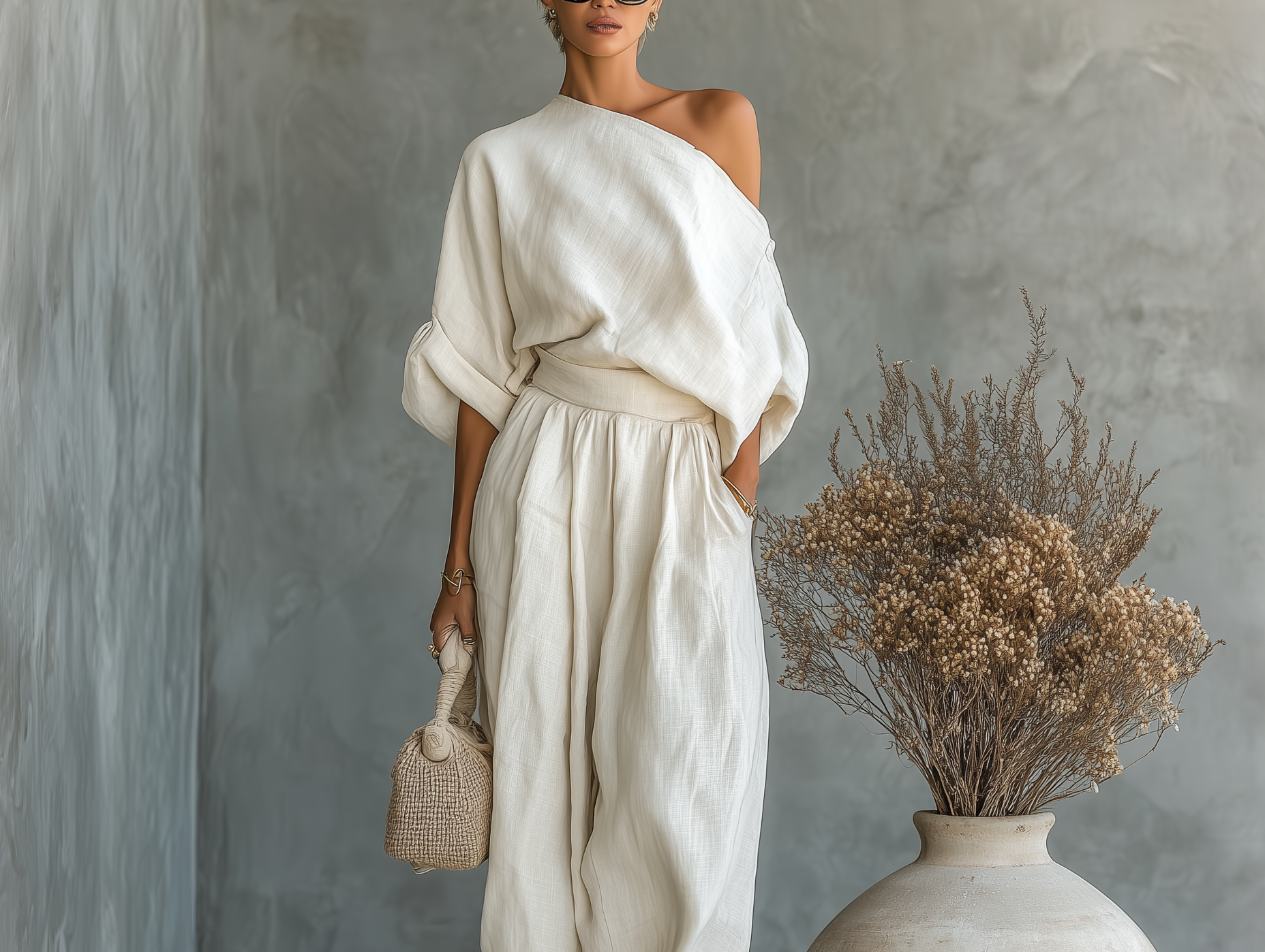 Thessaly | Women's Two Piece Set with Off Shoulder Design | Effortless Style for Warm Days 1