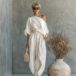 Thessaly | Women's Two Piece Set with Off Shoulder Design | Effortless Style for Warm Days 1