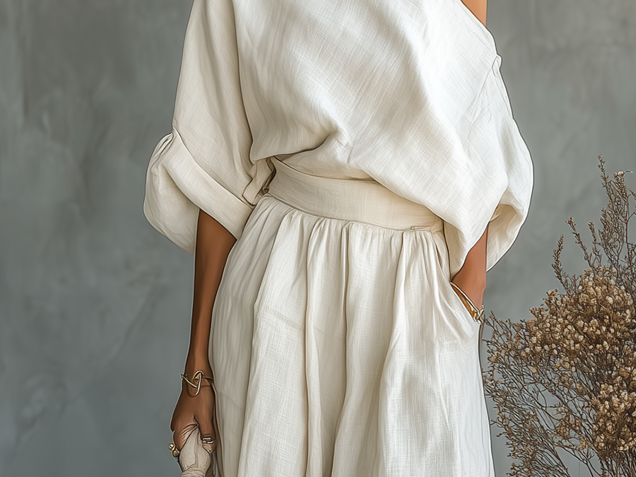 Thessaly | Women's Two Piece Set with Off Shoulder Design | Effortless Style for Warm Days 2