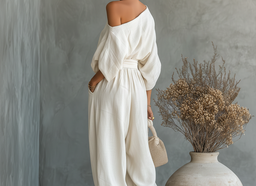 Thessaly | Women's Two Piece Set with Off Shoulder Design | Effortless Style for Warm Days 4