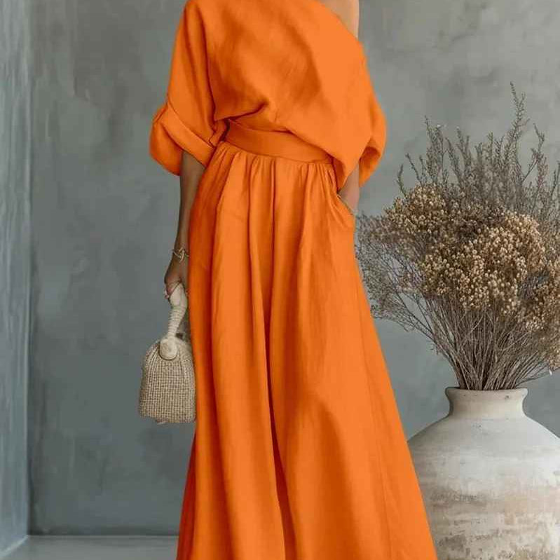 Thessaly | Women's Two Piece Set with Off Shoulder Design | Effortless Style for Warm Days 5