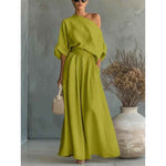 Thessaly | Women's Two Piece Set with Off Shoulder Design | Effortless Style for Warm Days 6