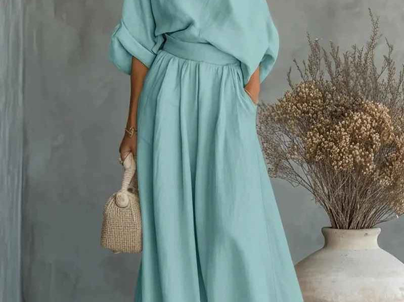Thessaly | Women's Two Piece Set with Off Shoulder Design | Effortless Style for Warm Days 7