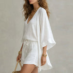 Three Piece Outfit | V-Neck Summer Set | Versatile Comfortable Ensemble 1