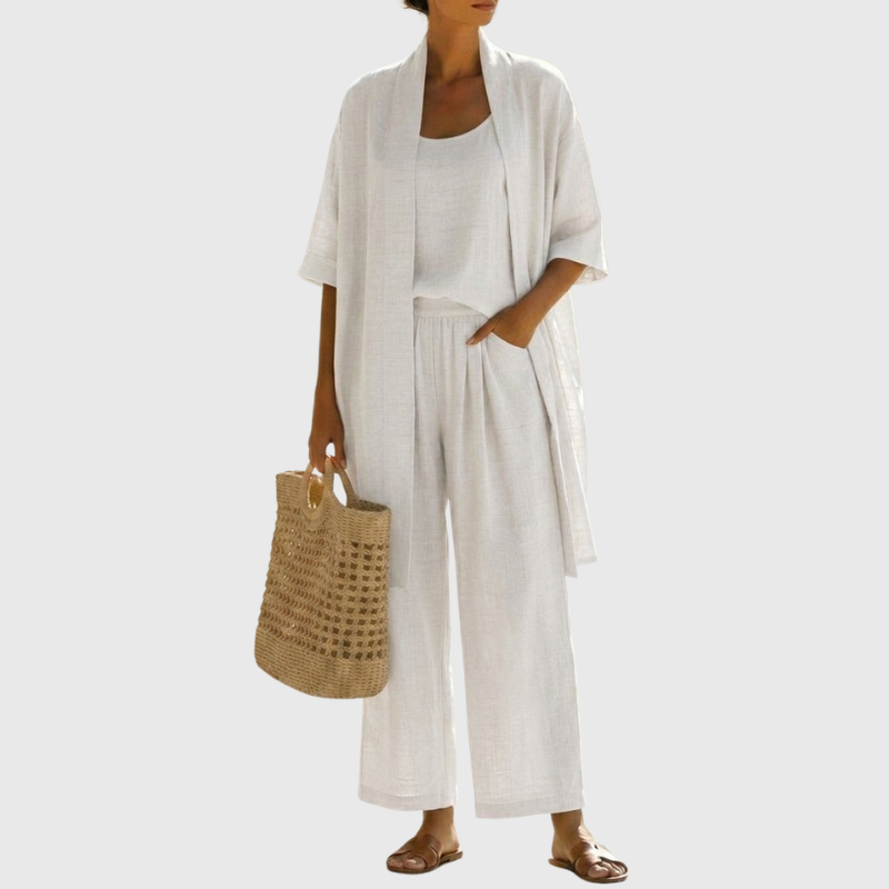 Three Piece Set | Lightweight Elegant Casual Outfit | Relaxed Comfortable Style 0