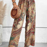 Trousers | Bohemian Wide-Legged Pants | Stylish Ankle-Length | Comfortable and Versatile 1