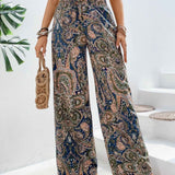 Trousers | Bohemian Wide-Legged Pants | Stylish Ankle-Length | Comfortable and Versatile 2