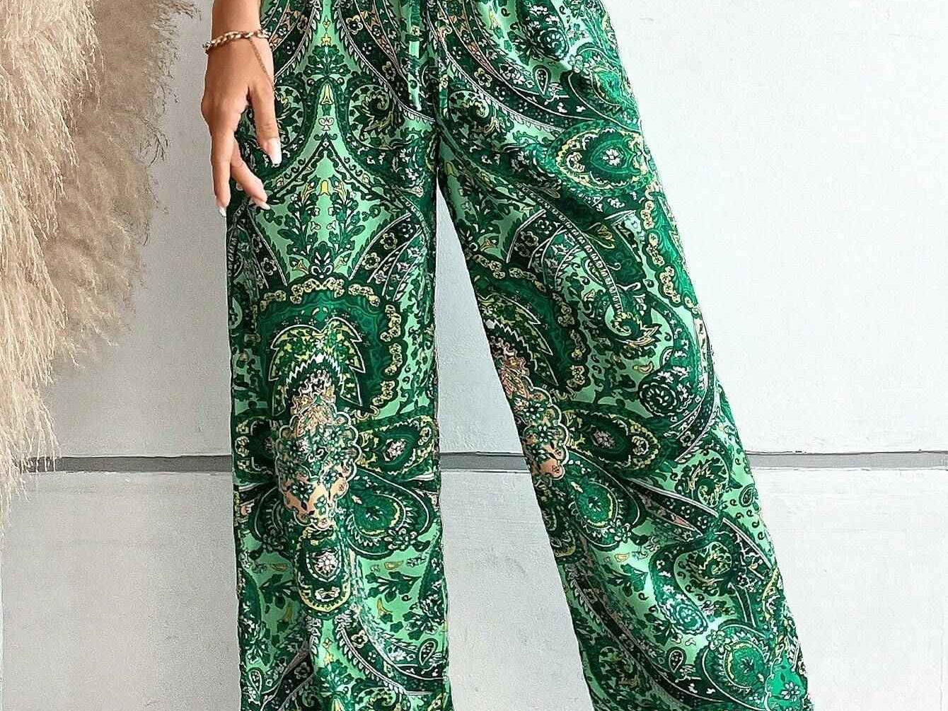 Trousers | Bohemian Wide-Legged Pants | Stylish Ankle-Length | Comfortable and Versatile 3