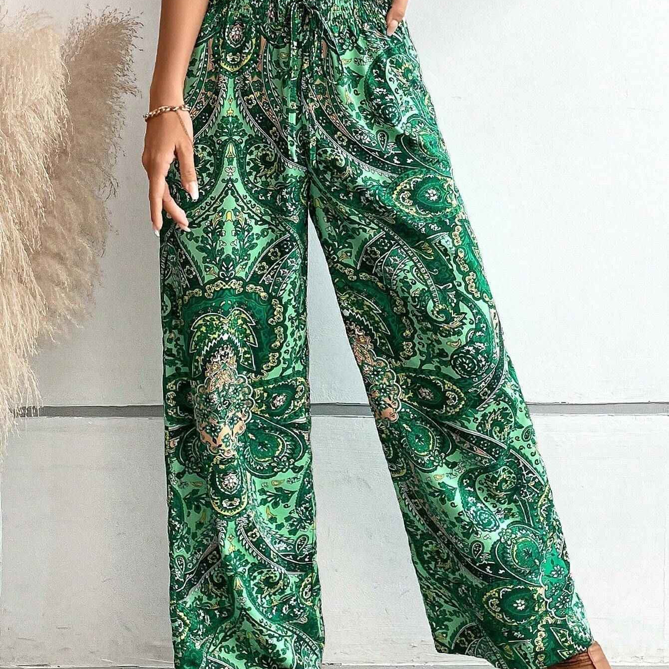Trousers | Bohemian Wide-Legged Pants | Stylish Ankle-Length | Comfortable and Versatile 3