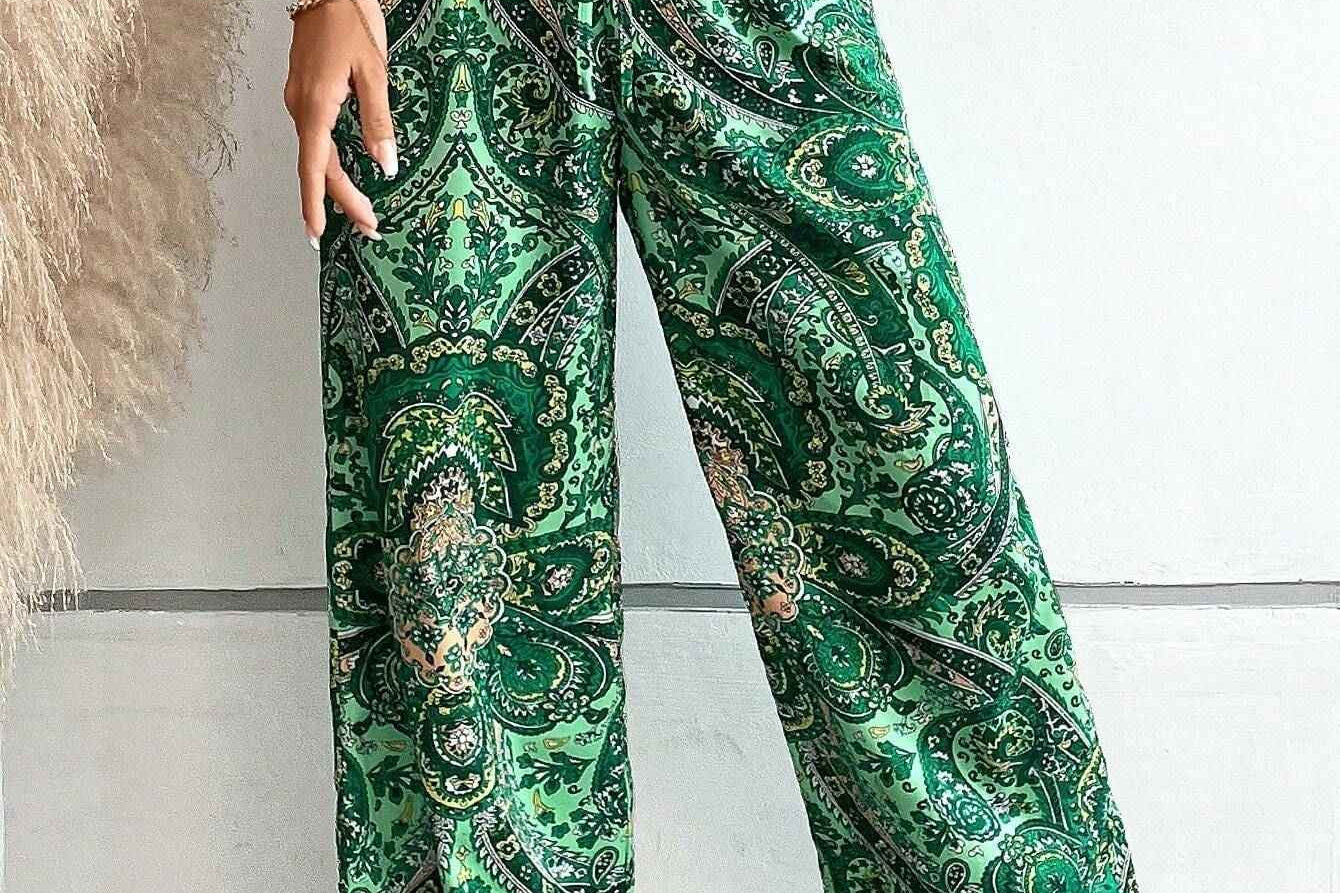 Trousers | Bohemian Wide-Legged Pants | Stylish Ankle-Length | Comfortable and Versatile 3