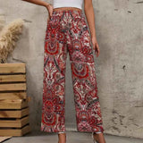 Trousers | Bohemian Wide-Legged Pants | Stylish Ankle-Length | Comfortable and Versatile 6