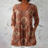 Tunic | Printed V-Neck Blouse | Elegant and Comfortable Tunic Top for Women 1
