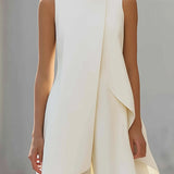 Two-Piece Set | Elegant High Neck Sleeveless Summer Top with Wide-Leg Pants 5