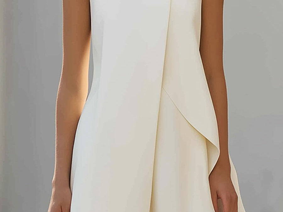 Two-Piece Set | Elegant High Neck Sleeveless Summer Top with Wide-Leg Pants 5