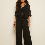 Two-Piece Set | Elegant V-Neck Top with Wide Trousers 1