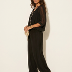 Two-Piece Set | Elegant V-Neck Top with Wide Trousers 2