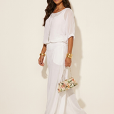 Two-Piece Set | Elegant V-Neck Top with Wide Trousers 7