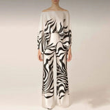 Two Piece Set | Abstract Print Summer Outfit | Elegant Chic Style 1