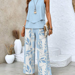 Two Piece Set | Elegant Wide-Leg Pants Summer Outfit 0