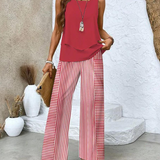 Two Piece Set | Elegant Wide-Leg Pants Summer Outfit 3