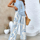 Two Piece Set | Elegant Wide-Leg Pants Summer Outfit 6