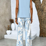 Two Piece Set | Elegant Wide-Leg Pants Summer Outfit 7