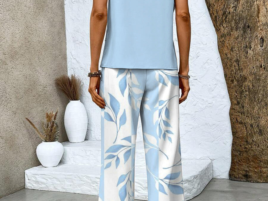 Two Piece Set | Elegant Wide-Leg Pants Summer Outfit 7