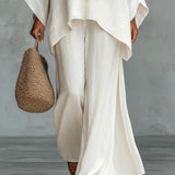 Two Piece Set | Modern Asymmetrical Top and Wide Leg Pants | Elegant Comfortable Design 1