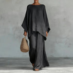 Two Piece Set | Modern Asymmetrical Top and Wide Leg Pants | Elegant Comfortable Design 2