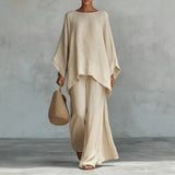 Two Piece Set | Modern Asymmetrical Top and Wide Leg Pants | Elegant Comfortable Design 4