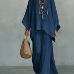 Two Piece Set | Modern Asymmetrical Top and Wide Leg Pants | Elegant Comfortable Design 5