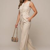Two Piece Set | Structured Sleeveless Top and Wide Leg Trousers | Sophisticated Matching Set for Versatile Styling 1