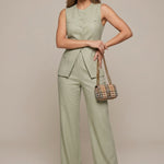 Two Piece Set | Structured Sleeveless Top and Wide Leg Trousers | Sophisticated Matching Set for Versatile Styling 2