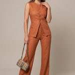 Two Piece Set | Structured Sleeveless Top and Wide Leg Trousers | Sophisticated Matching Set for Versatile Styling 4