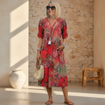 Vanessa Collection | Women's Midi Dress with Relaxed Fit & Pockets | Effortless Style for Any Occasion 0