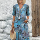 Vanessa Collection | Women's Midi Dress with Relaxed Fit & Pockets | Effortless Style for Any Occasion 2